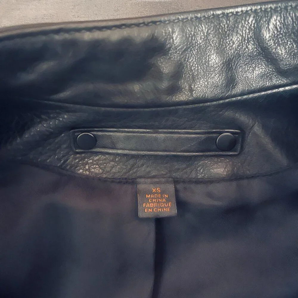 Coach 85899 BLK Cow Leather jacket XS black MSRP $1000 - Picture 4 of 9